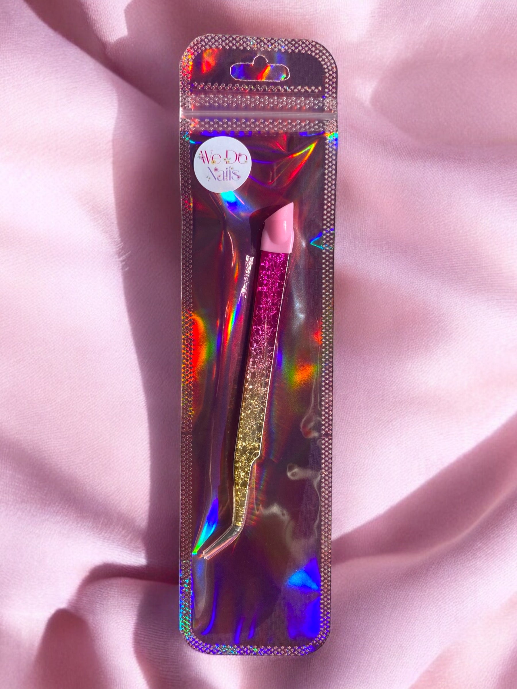 Pink & Gold Curved Tweezers
