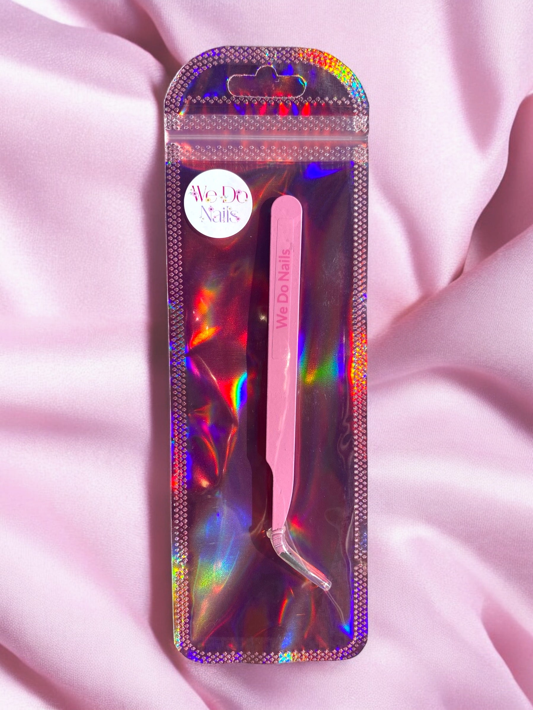 Pink Curved Tweezers