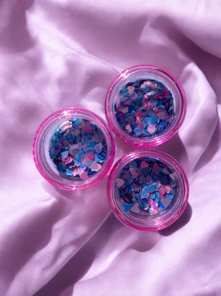 Blue & Pink Heart Sequins