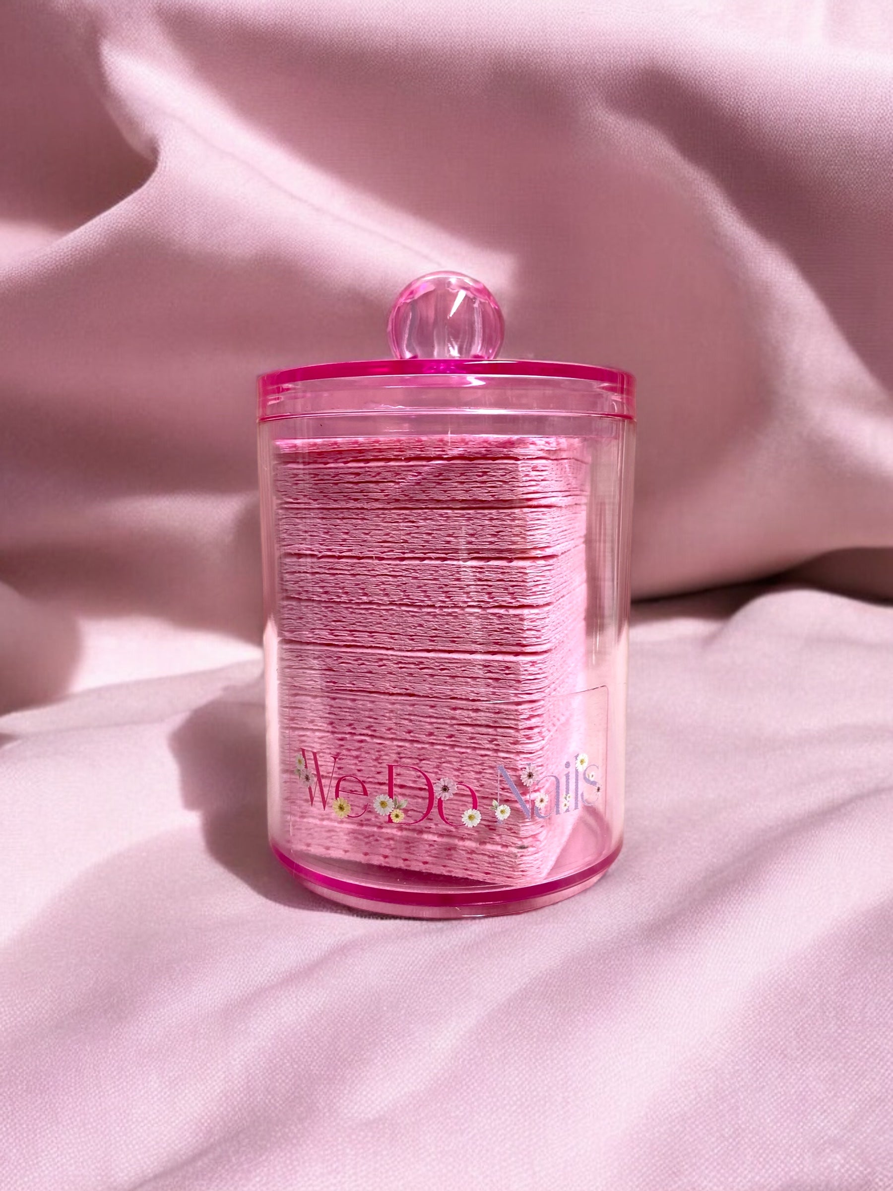 Pink Nail Fix Containers with Pink Lint-Free Wipes