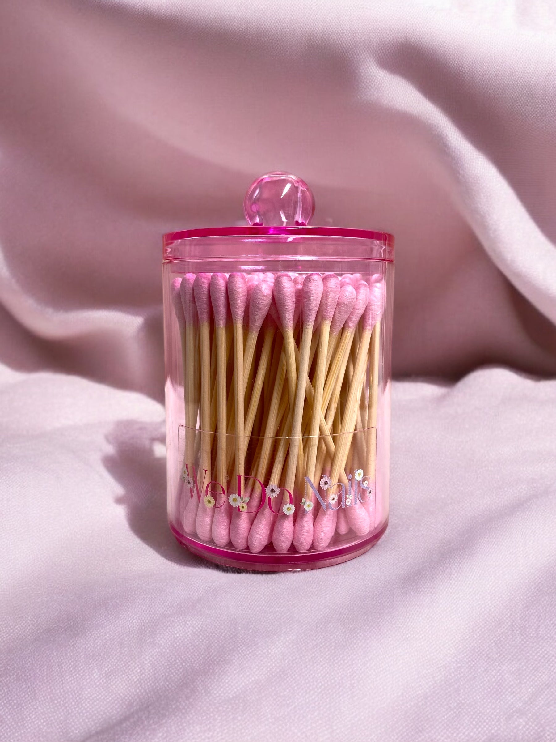 Pink Nail Fix Containers with Pink Q-Tips