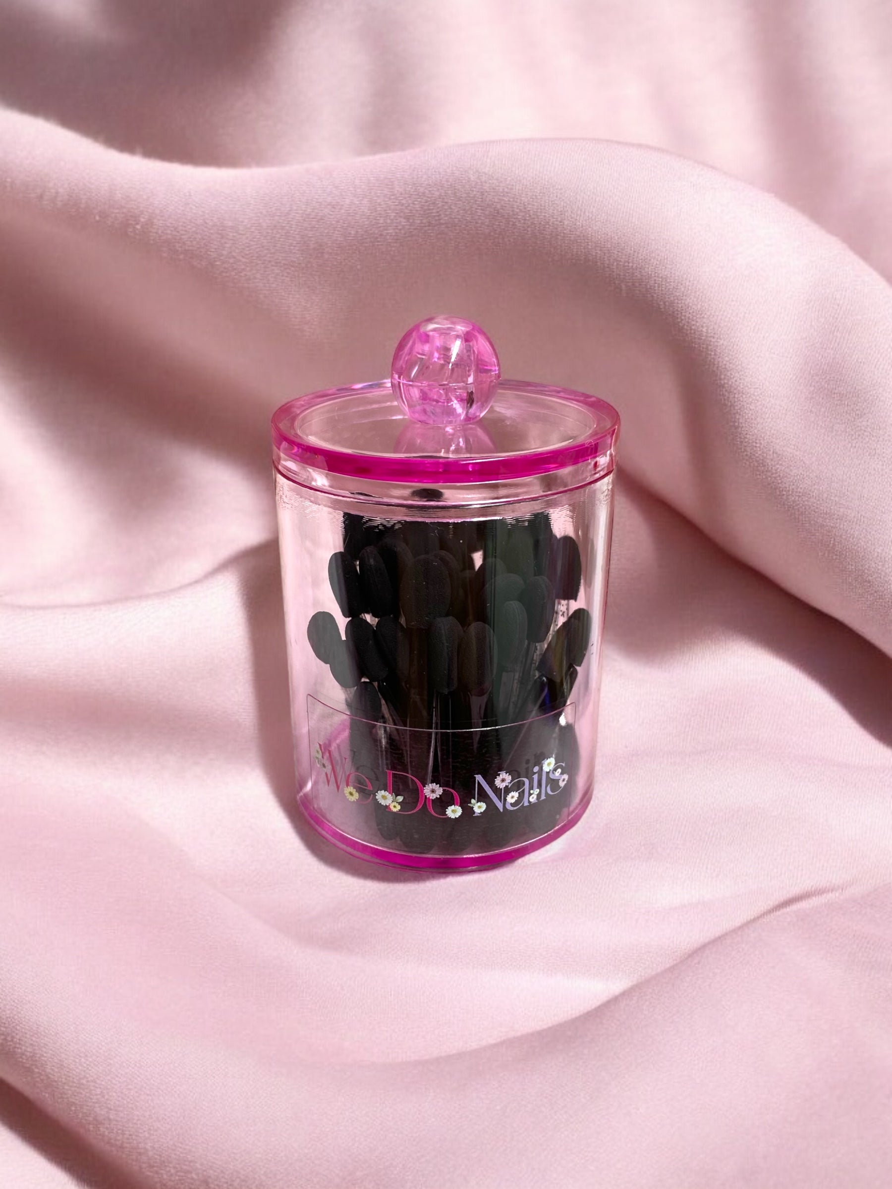 Pink Nail Fix Containers with 50 Black Chrome Applicators