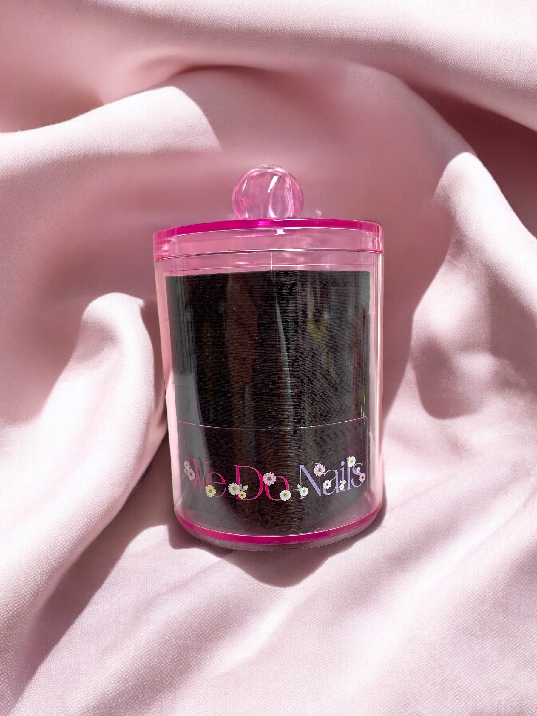 Pink Nail Fix Containers with Black Lint-Free Wipes