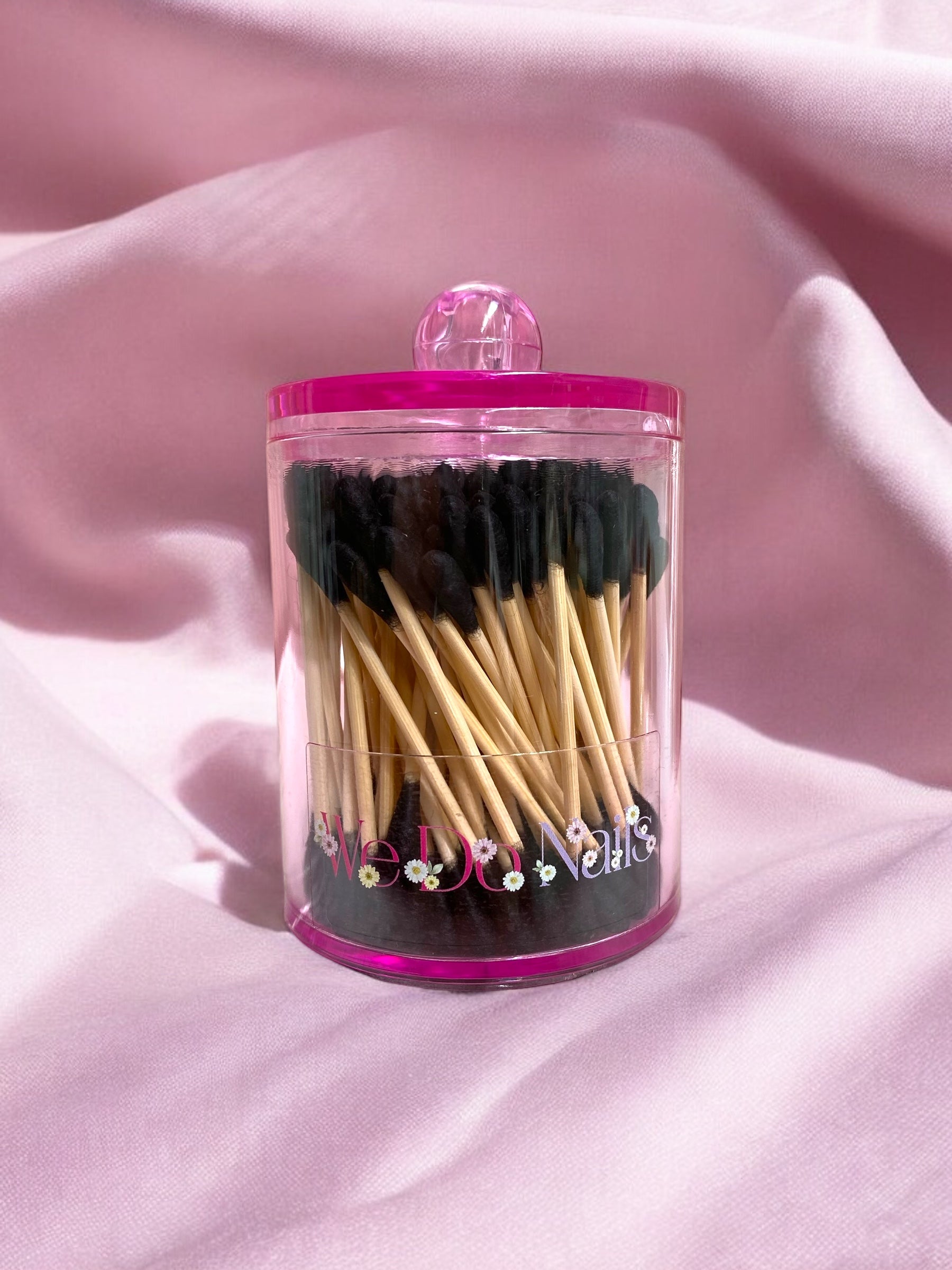 Pink Nail Fix Containers with Black Q-Tips