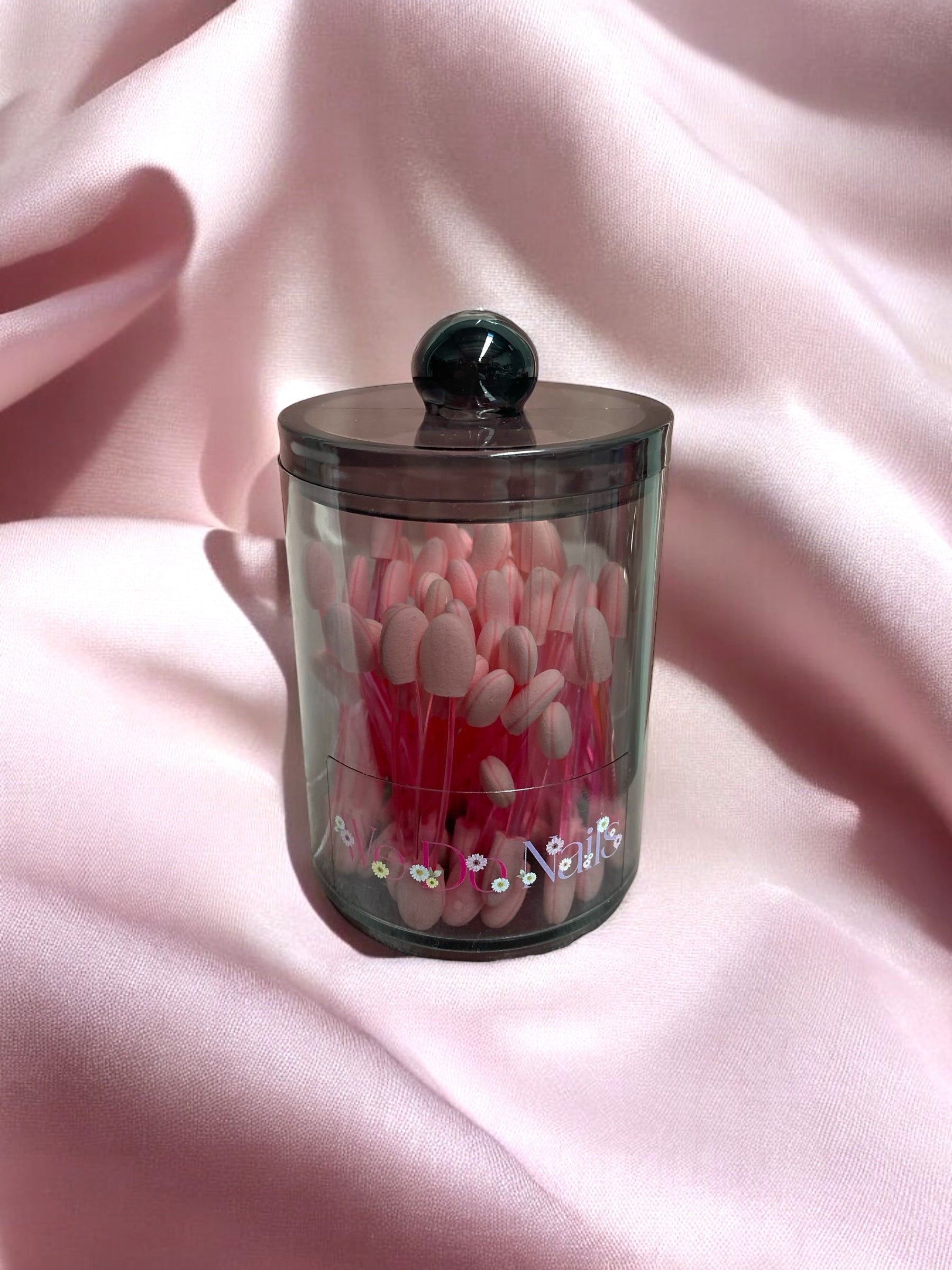Black Nail Fix Containers with 50 Pink Chrome Applicators