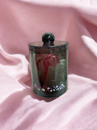 Black Nail Fix Containers with 6 Mini Pink Nail Brushes