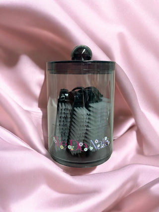 Black Nail Fix Containers with 6 Mini Black Nail Brushes
