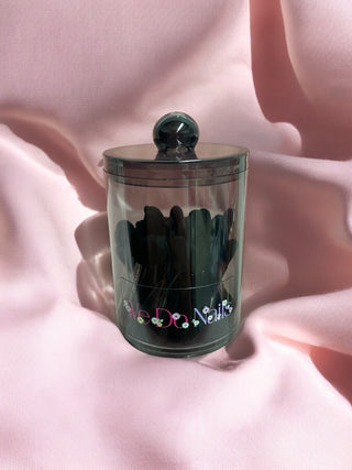 Black Nail Fix Containers with 50 Black Chrome Applicators