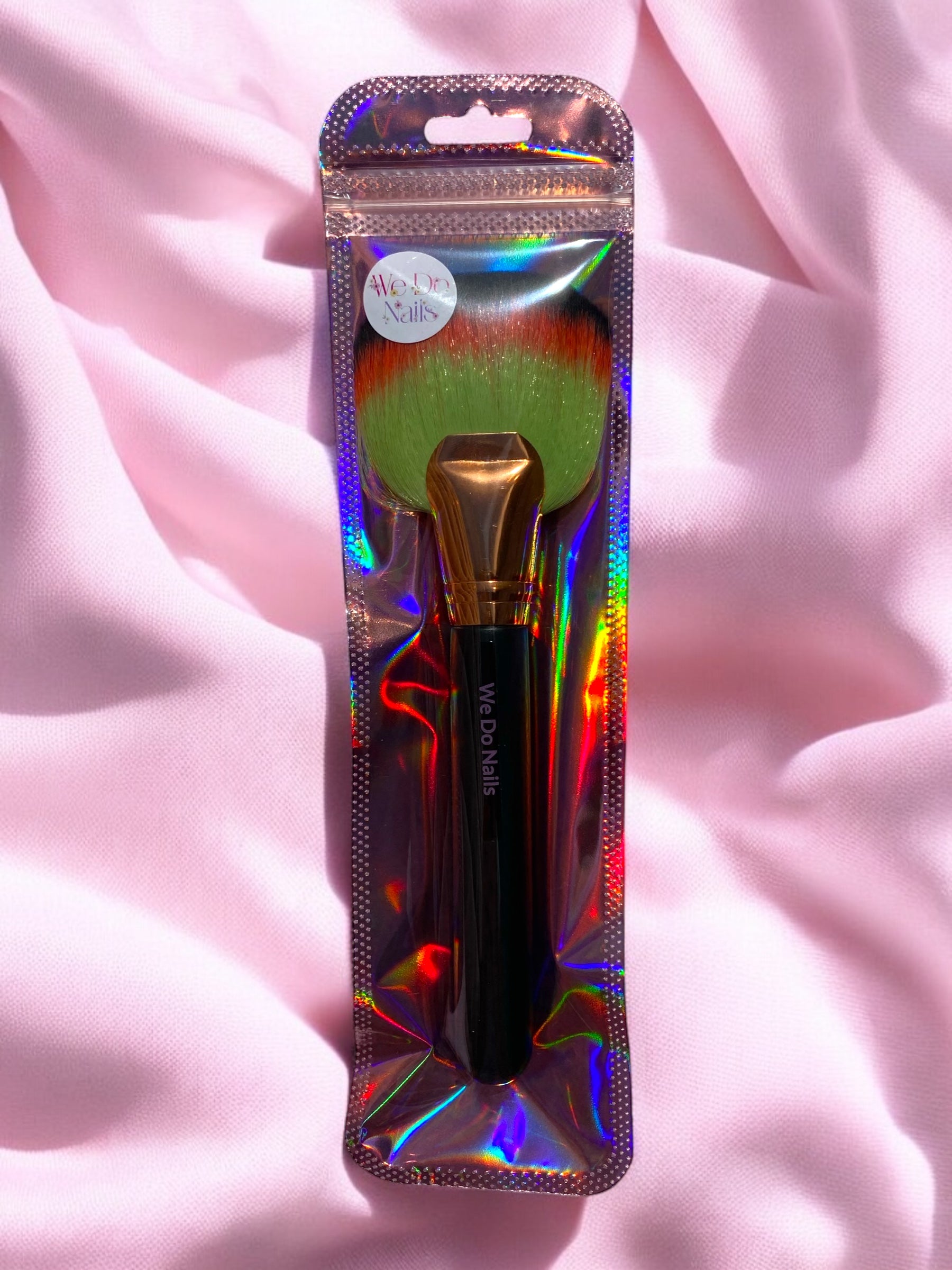 Large Orange, Yellow & Black Dust & Makeup Brush